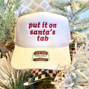 Put It On Santa’s Tab White Trucker Hat